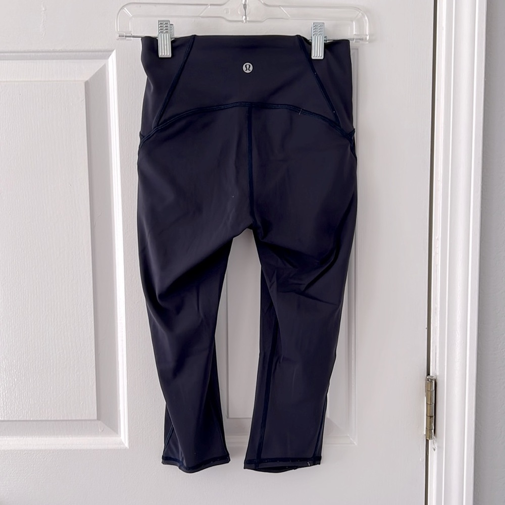 Navy Blue Lululemon Cropped Leggings - Picture 2 of 4